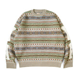 KAPITAL 7G Wool Fair Isle BONE Crew Sweater [ K2310KN134 ]