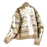 KAPITAL 7G Wool Fair Isle BONE ZIP Cardigan [ K2310KN135 ]