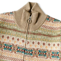 KAPITAL 7G Wool Fair Isle BONE Zip Cardigan [ K2310KN135 ] – cotwohk