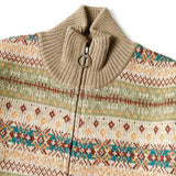 KAPITAL 7G Wool Fair Isle BONE ZIP Cardigan [ K2310KN135 ]