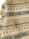 KAPITAL 7G Wool Fair Isle BONE ZIP Cardigan [ K2310KN135 ]