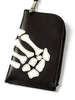 KAPITAL Leather THUMBS UP BONE HAND ZIP Neck Bag [ EK-1679XG ]