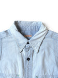 KAPITAL Chambray BONE Patch Ventilator Work Shirt [ K2504LS140 ]
