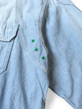 KAPITAL Chambray BONE Patch Ventilator Work Shirt [ K2504LS140 ]