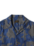 KAPITAL French Cross Linen GUIDING LIGHT Crow Discharge Print Aloha Shirt [ K2505SS214 ]