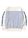 KAPITAL 12G Paneled Border Knit Boat Neck Sweater ( BONE Sleeve ) [ K2503KN124 ]