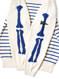 KAPITAL 12G Paneled Border Knit Boat Neck Sweater ( BONE Sleeve ) [ K2503KN124 ]