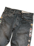KAPITAL 14oz Black Denim 5-Pocket Monkey CISCO ( Studs Remake )