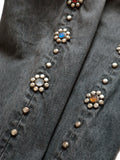 KAPITAL 14oz Black Denim 5-Pocket Monkey CISCO ( Studs Remake )
