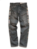 KAPITAL 14oz Black Denim 5-Pocket Monkey CISCO ( Studs Remake )