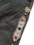 KAPITAL 14oz Black Denim 5-Pocket Monkey CISCO ( Studs Remake )