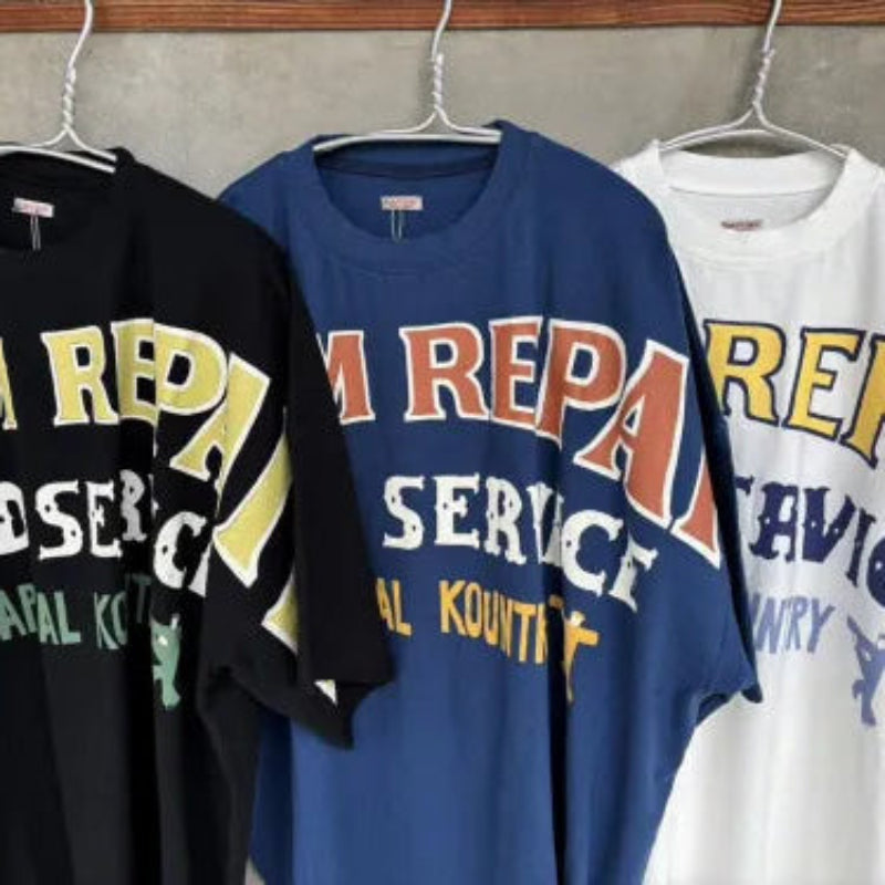 KAPITAL 18.5/- Jersey Crew T-Shirt ( DENIM REPAIRpt ) [ EK-1602SCA