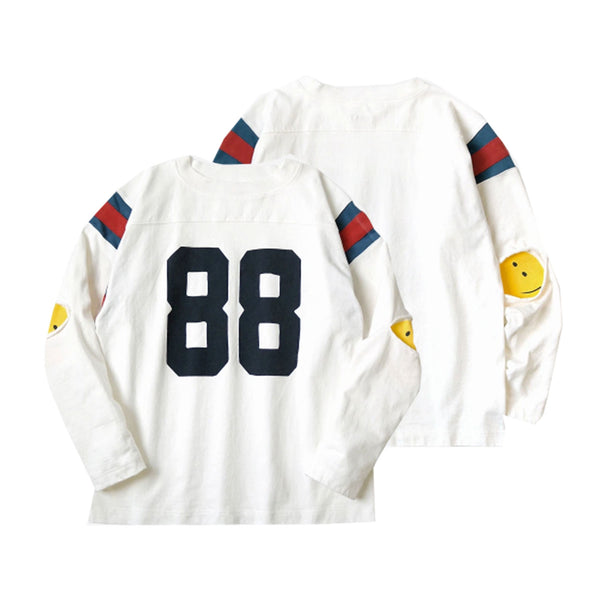 KAPITAL 16/- Dense Jersey Elbow-Rip Football Long T-Shirt (88pt) [ EK-1603LC ] cotwo