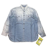 KAPITAL Chambray BONE Patch Ventilator Work Shirt [ K2504LS140 ] cotwo
