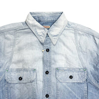 KAPITAL Chambray BONE Patch Ventilator Work Shirt [ K2504LS140 ] cotwo