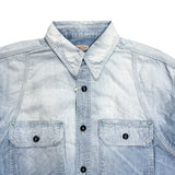 KAPITAL Chambray BONE Patch Ventilator Work Shirt [ K2504LS140 ] cotwo