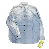 KAPITAL Chambray 2TONE BONE Patch Ventilator Work Shirt [ K2504LS142 ] cotwo