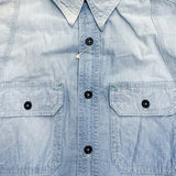 KAPITAL Chambray 2TONE BONE Patch Ventilator Work Shirt [ K2504LS142 ] cotwo