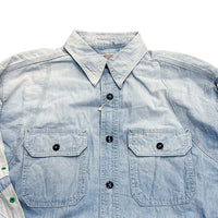 KAPITAL Chambray 2TONE BONE Patch Ventilator Work Shirt [ K2504LS142 ] cotwo