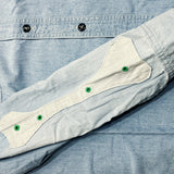 KAPITAL Chambray 2TONE BONE Patch Ventilator Work Shirt [ K2504LS142 ] cotwo