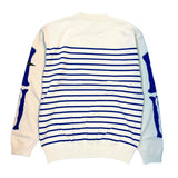 KAPITAL 12G Panel-Border Knit Crew Neck Sweater (BONE Sleeves) [ K2609KN067 ] cotwo