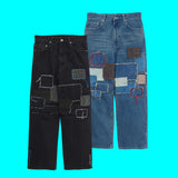 KUON Sashiko Mended Denim Trousers cotwo