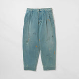 KUON Denim Tapered Trousers (Paint-Splattered)