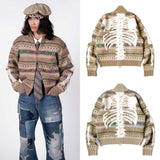 KAPITAL 7G Wool Fair Isle BONE ZIP Cardigan [ K2310KN135 ] cotwo