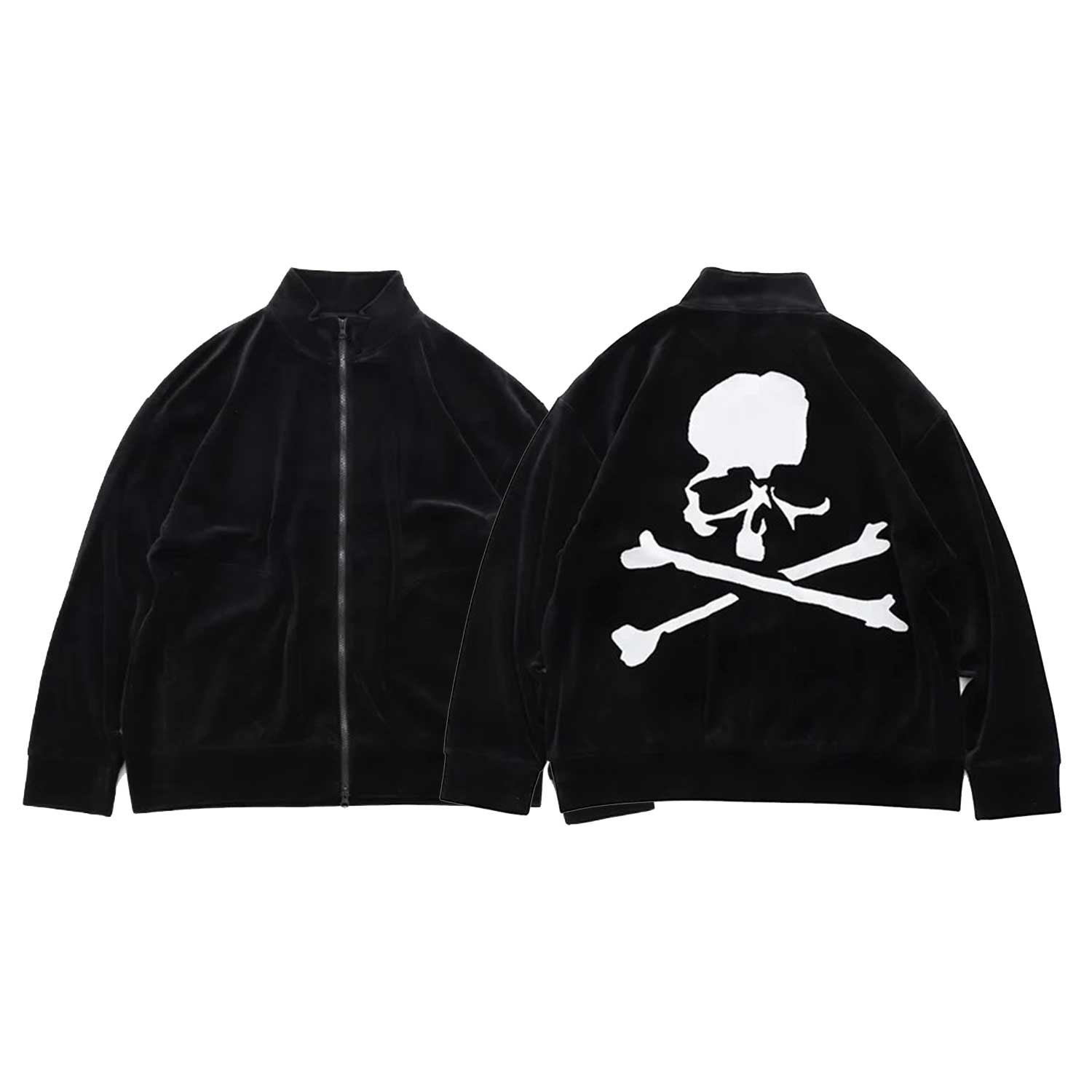 paledusk UNIFORM JACKET M ブラック MASTERMIND WORLD 25A/W VELOUR TRACK JACKET [ MW25S15-BL028