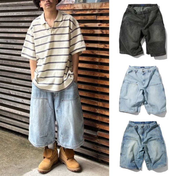 NAUTICA ( JAPAN ) Super Wide Curve Double Knee Denim Cropped Pants cotwo