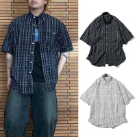 NAUTICA ( JAPAN ) Washed Broad Tattersall S/S Shirts cotwo