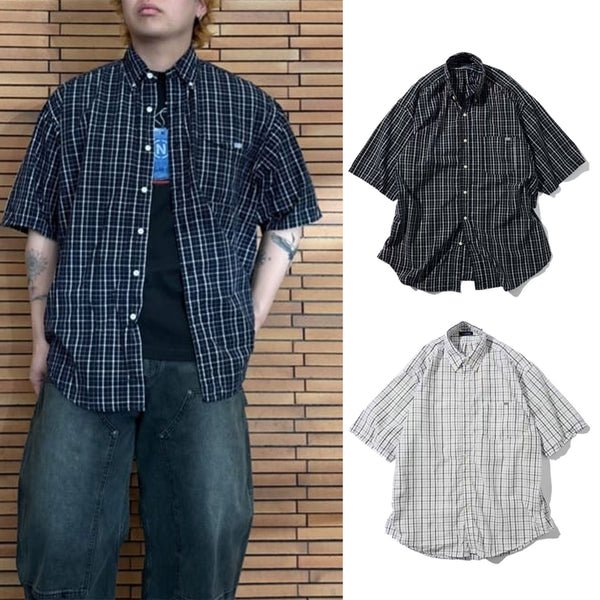 NAUTICA ( JAPAN ) Washed Broad Tattersall S/S Shirts cotwo