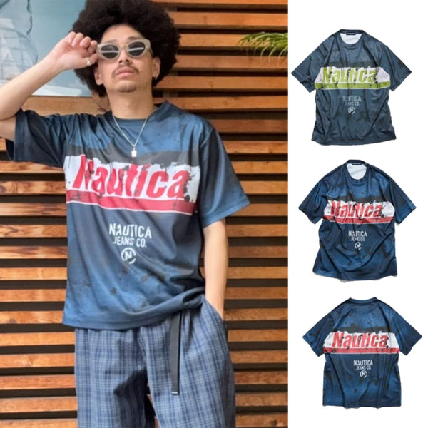 NAUTICA JEANS CO. ( JAPAN ) Mesh Print Logo T-Shirt cotwo