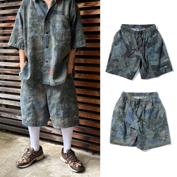 NAUTICA ( JAPAN ) Wide Silhouette Aloha Print Faded Spindle Easy Shorts cotwo