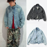 NAUTICA ( JAPAN ) Distressed Denim Harrington Jacket cotwo