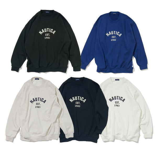 NAUTICA ( JAPAN ) Felt Patch Arch Logo Crewneck Sweatshirt cotwo