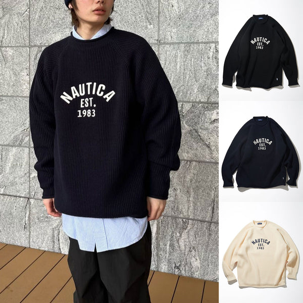 NAUTICA ( JAPAN ) Felt Patch Arch Logo Roll Neck Sweater cotwo