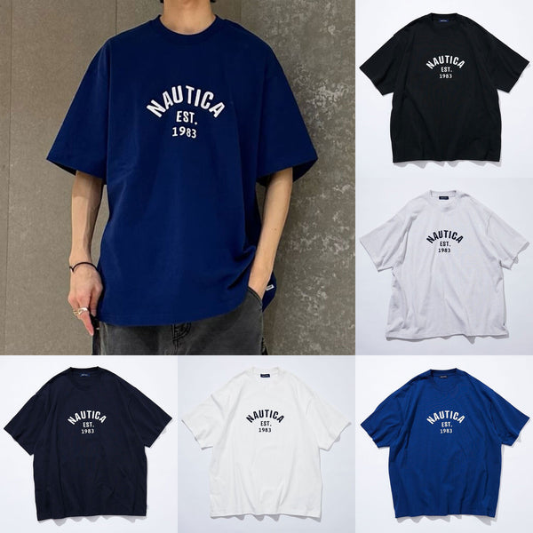 NAUTICA ( JAPAN ) Felt Patch Arch Logo S/S Tee cotwo
