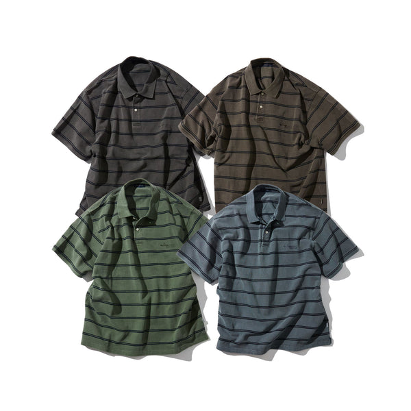 NAUTICA ( JAPAN ) New Over Dye Border Polo Shirt cotwo