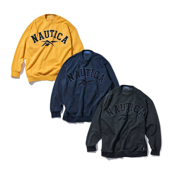 NAUTICA ( JAPAN ) x Reebok Exclusive Double Name Arch Logo Pigment Heavyweight Crew Neck Sweatshirt