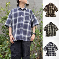 NAUTICA ( JAPAN ) Bleech Ombre Check S/S Shirts cotwo