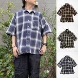 NAUTICA ( JAPAN ) Bleech Ombre Check S/S Shirts cotwo