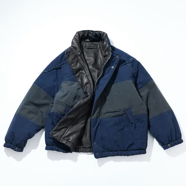 NAUTICA ( JAPAN ) Leatherett Nylon Reversible Short Quilted Jacket