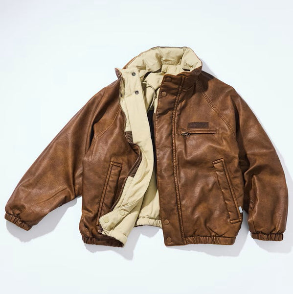 NAUTICA ( JAPAN ) Leatherett Nylon Reversible Short Quilted Jacket