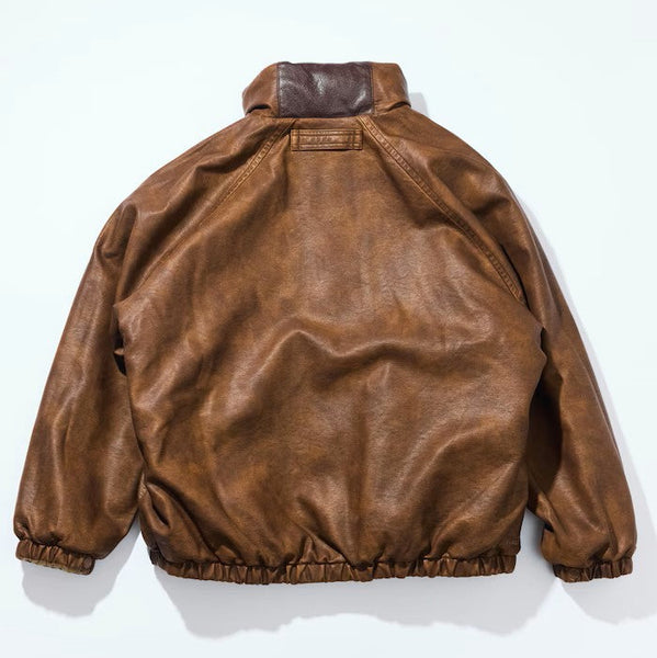NAUTICA ( JAPAN ) Leatherett Nylon Reversible Short Quilted Jacket
