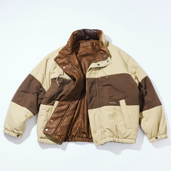 NAUTICA ( JAPAN ) Leatherett Nylon Reversible Short Quilted Jacket