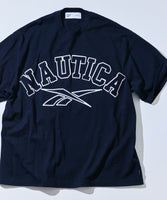 NAUTICA ( JAPAN ) x Reebok Exclusive Double Name Arch Logo Crew Neck T-Shirt Short Sleeve