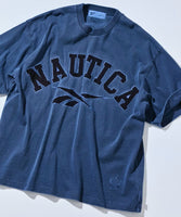NAUTICA ( JAPAN ) x Reebok Exclusive Double Name Arch Logo Pigment Crew Neck T-Shirt Short Sleeve
