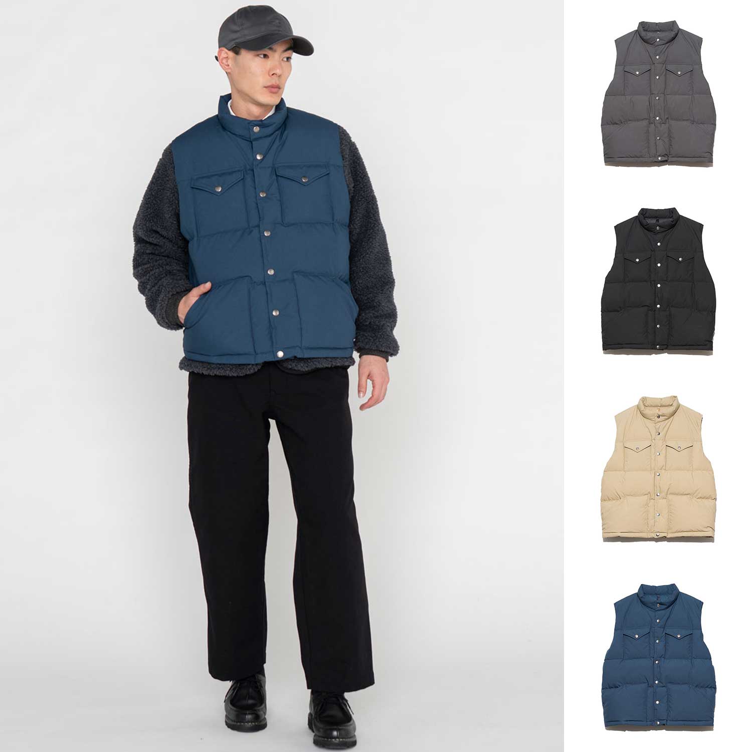THE NORTH FACE PURPLE LABEL◆ダウンベスト/S/ポリエステル/NVY/nd2750n/65/35 Hooded Sierra Vest// THE NORTH FACE PURPLE LABEL / ザ・ノースフェイス パープル