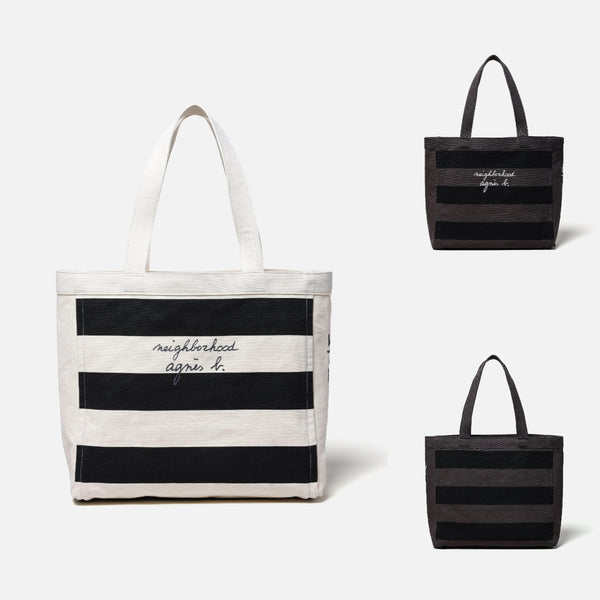 NEIGHBORHOOD x AGNES B. . BORDER TOTE BAG cotwo